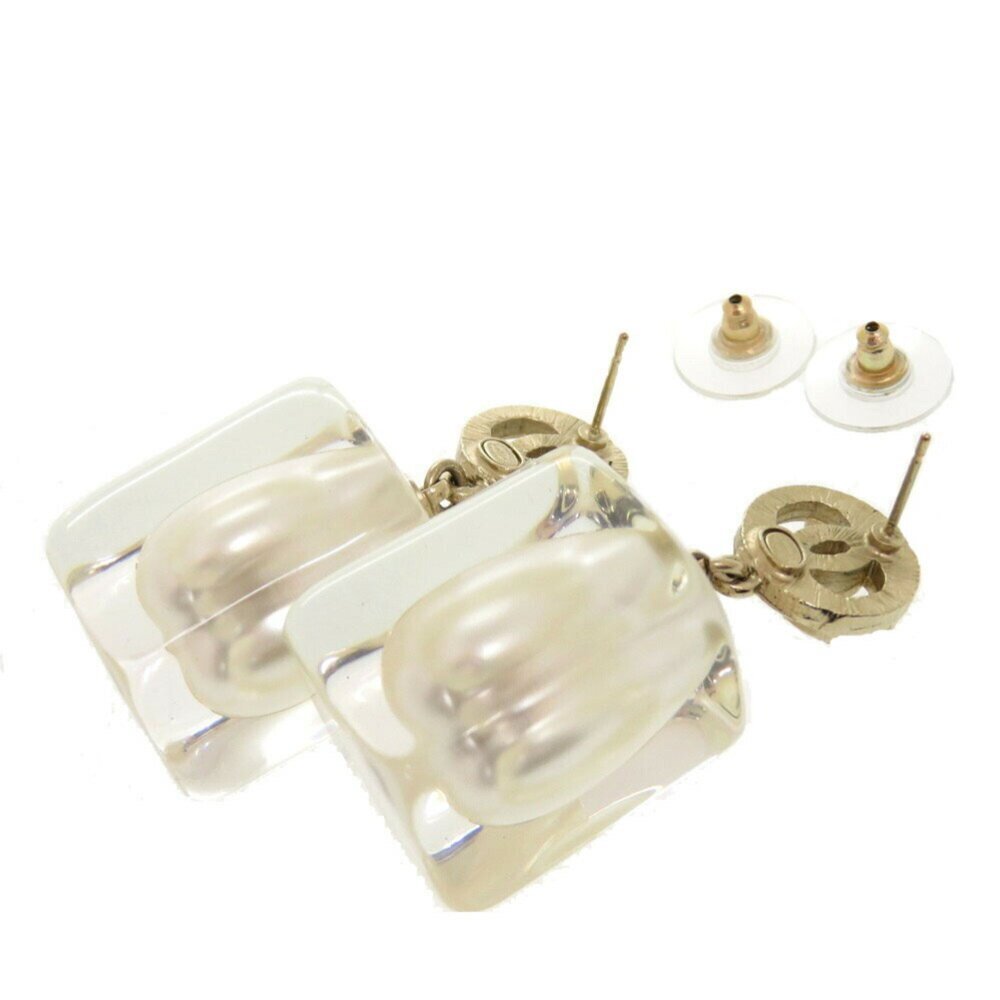 CHANEL White Pearl Logo Earrings - Picture 4 of 8